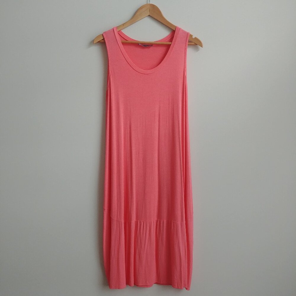 Pistache made in Italy bright light pink sleeveless soft midi dress Medium